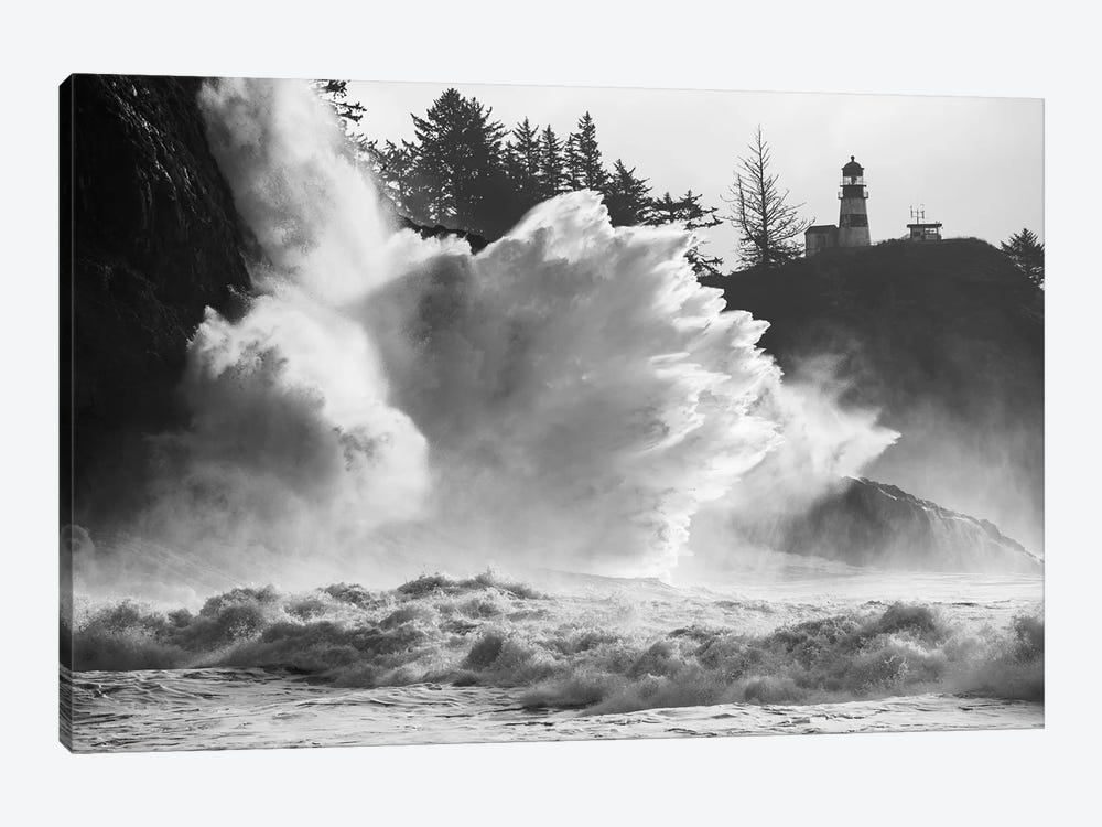 Wave crashing over cliff, Cape Disappointment, Oregon, USA by Panoramic Images 1-piece Canvas Art Print