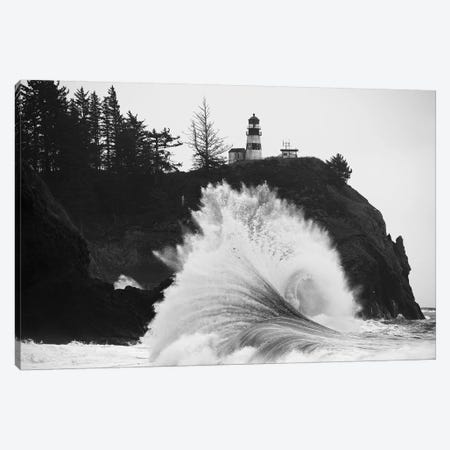 Wave crashing over coast, Cape Disappointment, Oregon, USA Canvas Print #PIM15867} by Panoramic Images Canvas Art Print