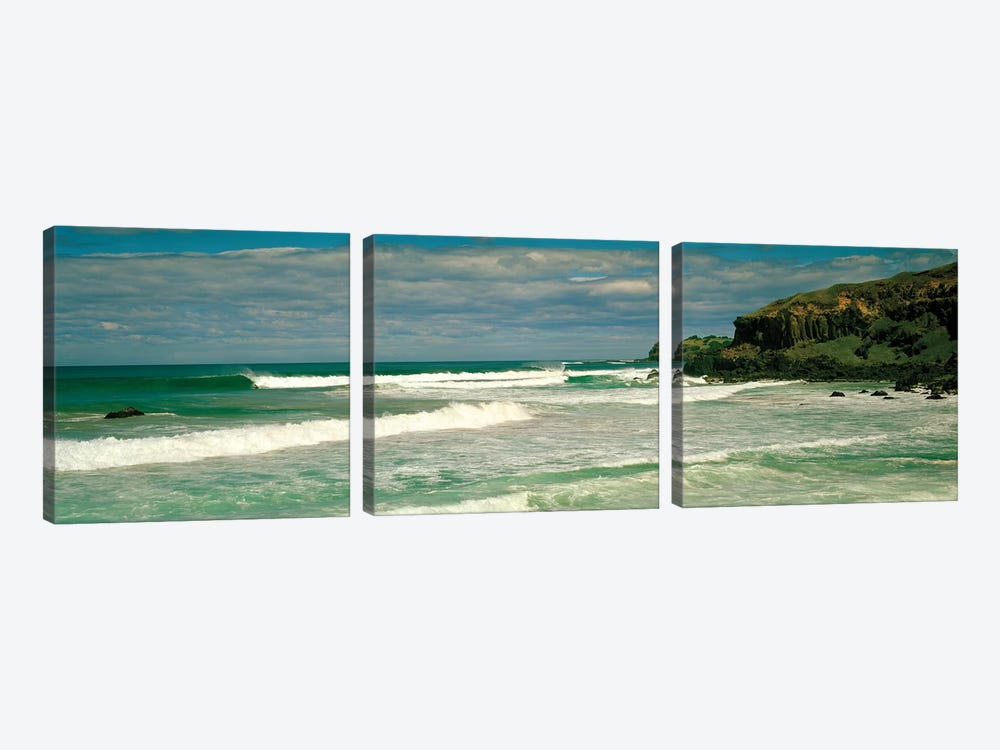 Waves breaking on the shore, backside of Lennox Head, New South Wales, Australia by Panoramic Images 3-piece Canvas Artwork