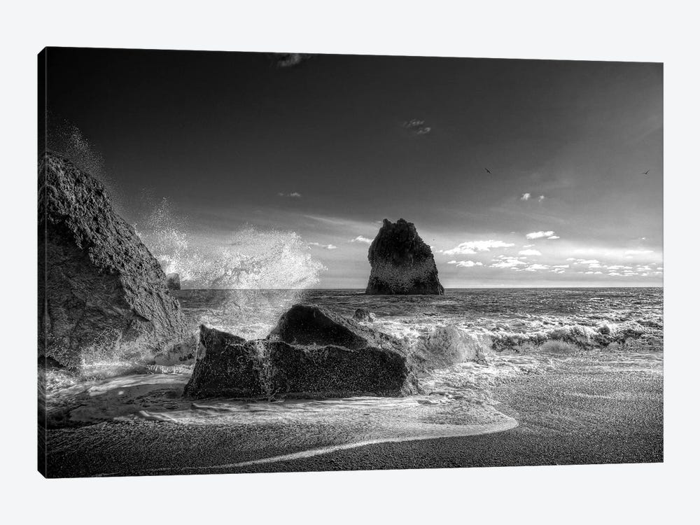 Waves crashing on the beach, Dyrholaey, Iceland by Panoramic Images 1-piece Canvas Wall Art
