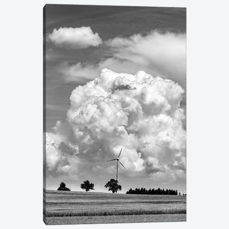 Wind turbine with cumulus cloud, Baden Wurttemberg, Germany Canvas Print #PIM15884} by Panoramic Images Art Print