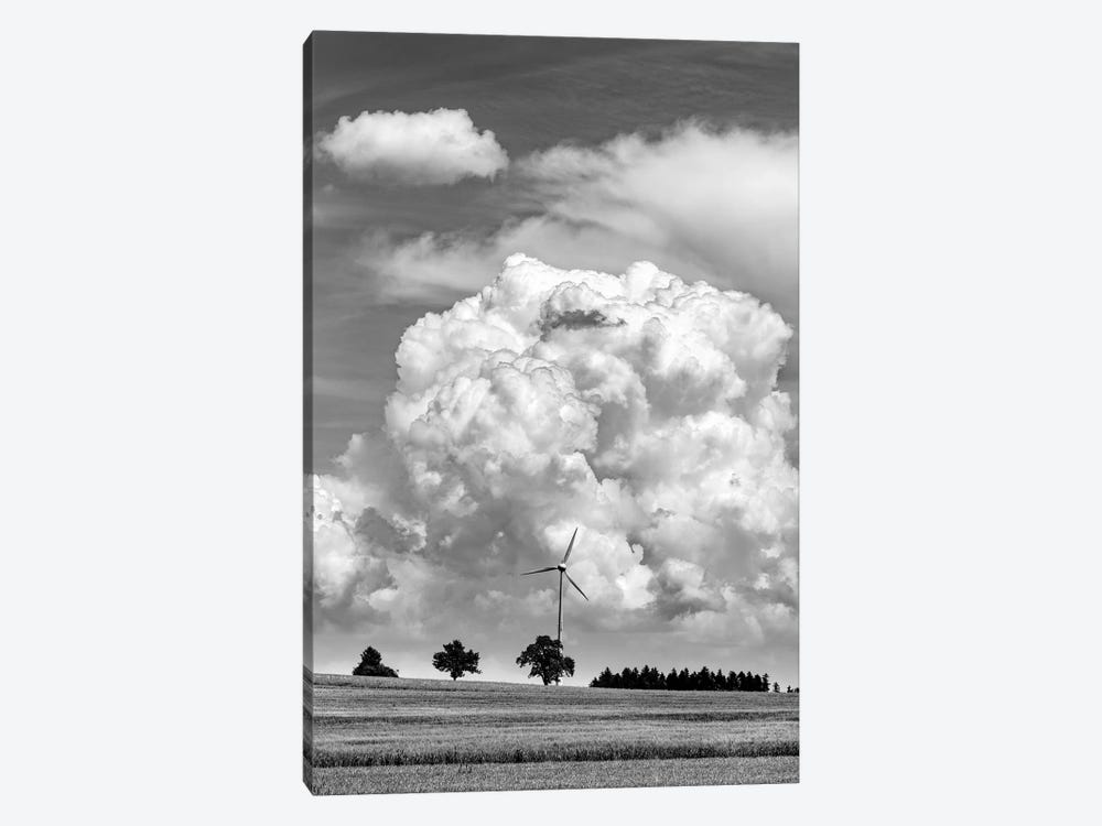Wind turbine with cumulus cloud, Baden Wurttemberg, Germany by Panoramic Images 1-piece Canvas Art Print
