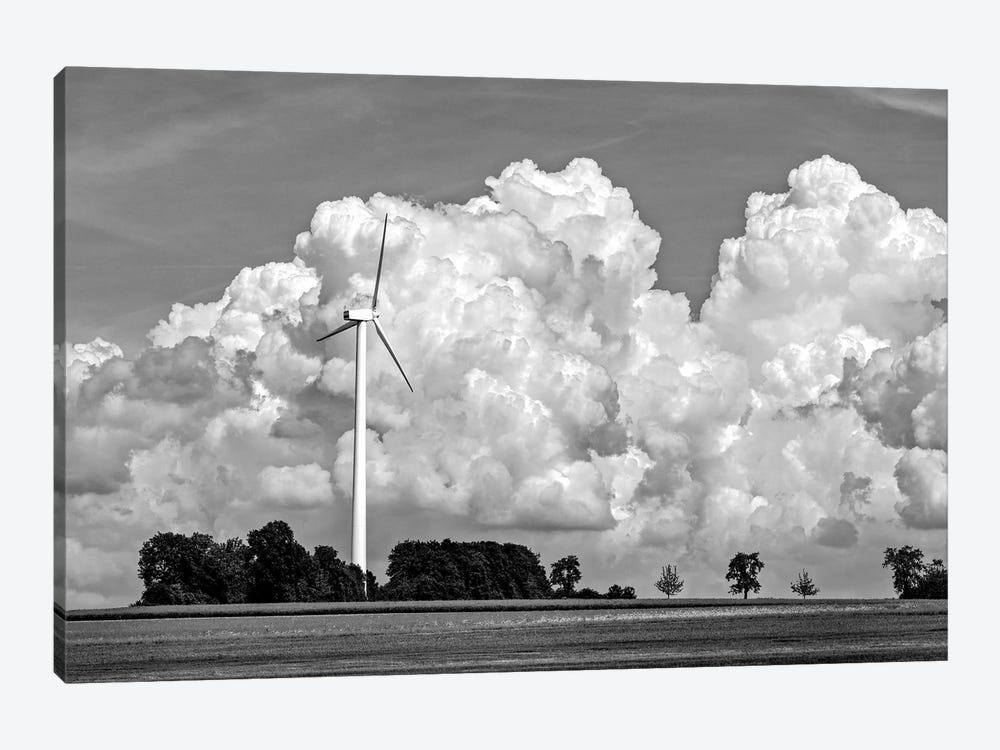 Wind turbine with cumulus cloud, Baden Wurttemberg, Germany by Panoramic Images 1-piece Canvas Art