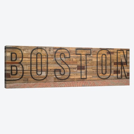Word Boston on wooden wall, Boston, Massachusetts, USA Canvas Print #PIM15886} by Panoramic Images Canvas Art Print