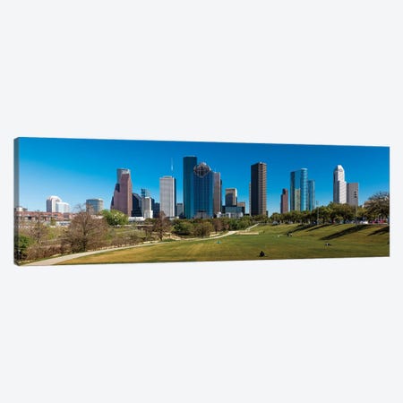 Cityscape Illuminated At Sunset, Houston, Texas Canvas Print #PIM15890} by Panoramic Images Canvas Print