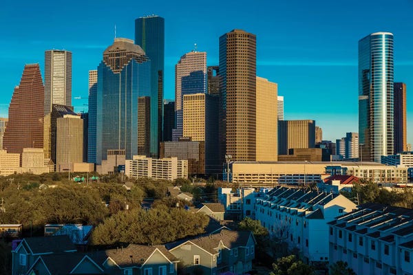 Houston: Cityscape Illuminated At Sunset, Houston, Texas by Panoramic Images