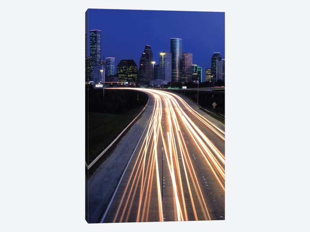 Light Trails On Road, Houston, Texas, USA by Panoramic Images 1-piece Canvas Print