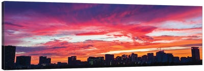 View Of Sunset Looking Towards Medical Center And Rice University, Houston, Texas, USA Canvas Art Print - Houston Skylines