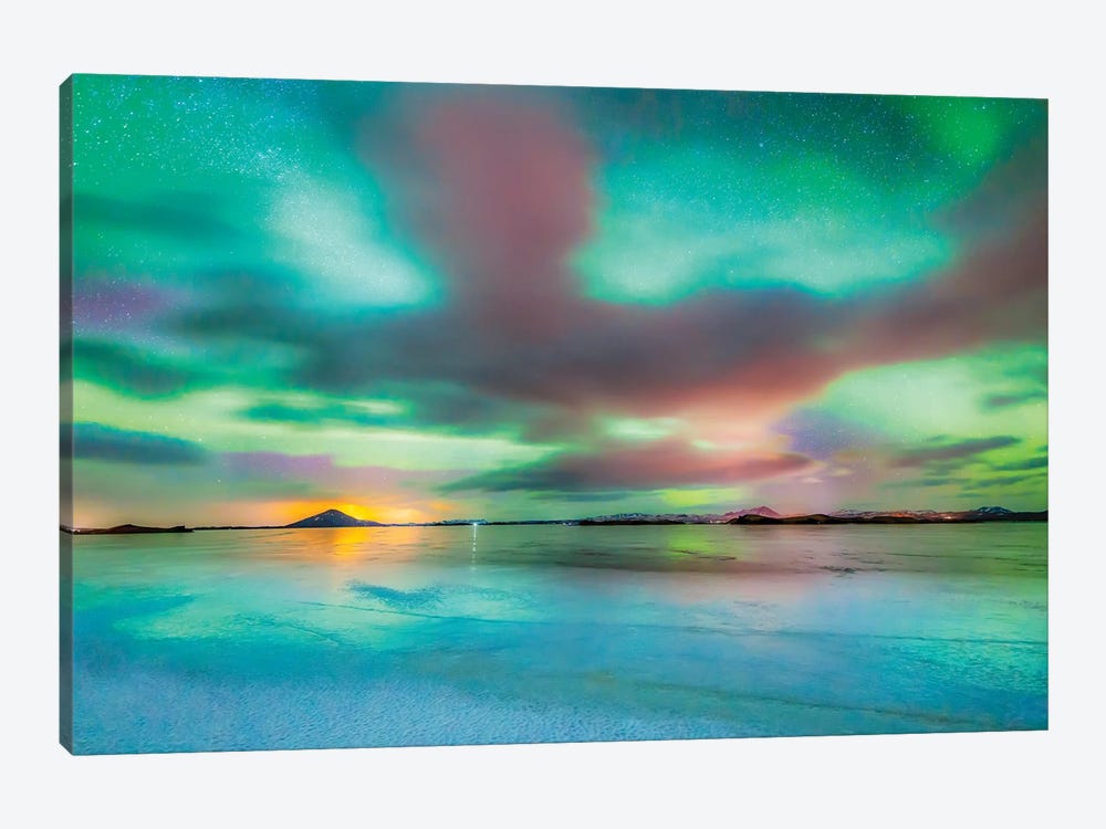 Aurora Borealis, Lake Myvatn, Iceland by Panoramic Images 1-piece Canvas Art Print