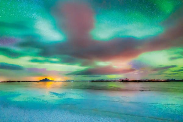 Aurora Borealis Lake Myvatn Iceland Ver. II