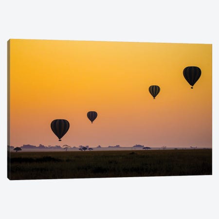 Balloons Flying Over Serengeti National Park, Tanzania, Africa Canvas Print #PIM15921} by Panoramic Images Canvas Art Print