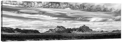Black And White Landscape With Eagletail Mountains, Arizona, USA Canvas Art Print - Arizona Art