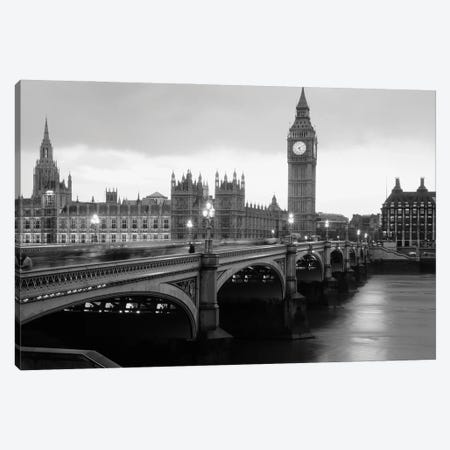 Bridge Across A River, Westminster Bridge, Houses Of Parliament, Big Ben, London, England Canvas Print #PIM15929} by Panoramic Images Art Print