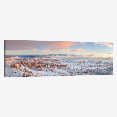 Bryce Canyon National Park With Rock Formations Covered In Snow In Winter, Utah, USA Canvas Print #PIM15930} by Panoramic Images Canvas Wall Art