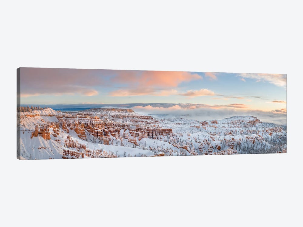 Bryce Canyon National Park With Rock Formations Covered In Snow In Winter, Utah, USA by Panoramic Images 1-piece Canvas Print