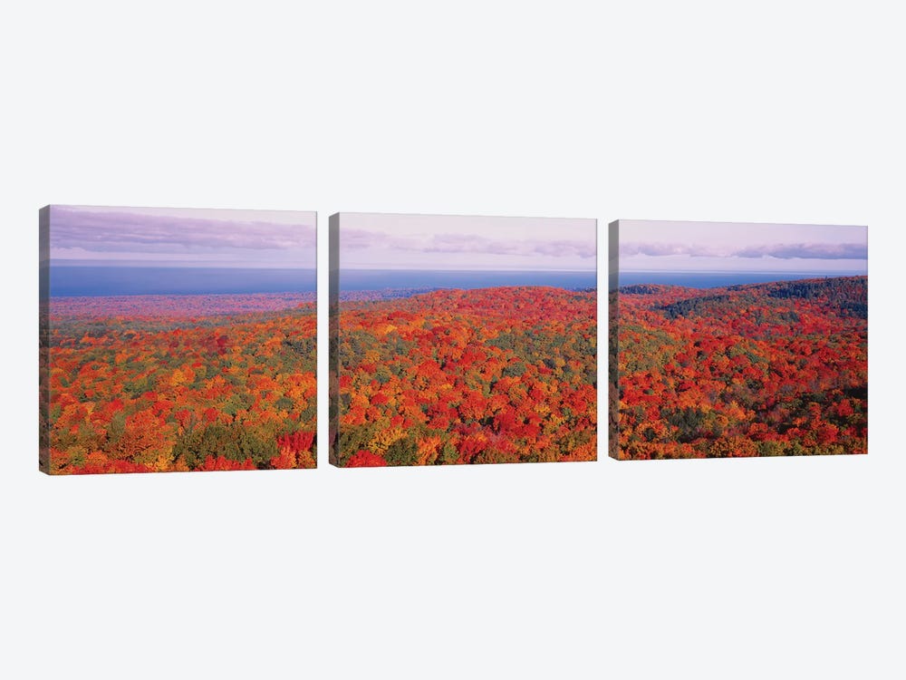 Fall Summit Peak Porcupine Mountains Wilderness State Park MI USA by Panoramic Images 3-piece Canvas Artwork