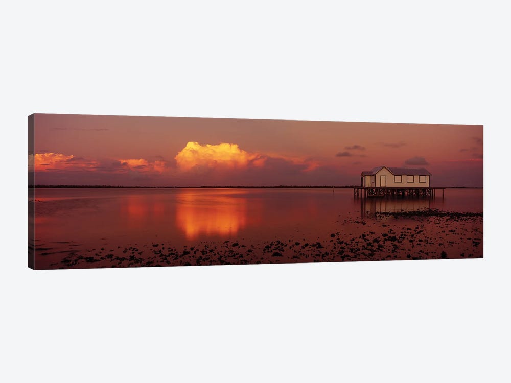 Fishing Hut At Sunset, Pine Island, Hernando County, Florida, USA by Panoramic Images 1-piece Canvas Art