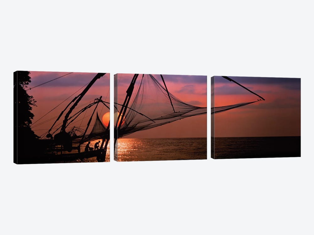 Fishing Nets Cochin India by Panoramic Images 3-piece Art Print
