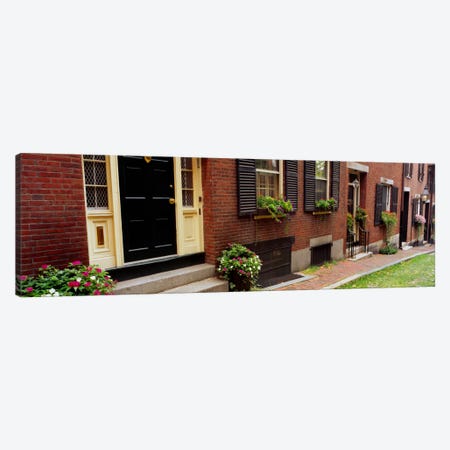Potted plants outside a house, Acorn Street, Beacon Hill, Boston, Massachusetts, USA Canvas Print #PIM1594} by Panoramic Images Canvas Art