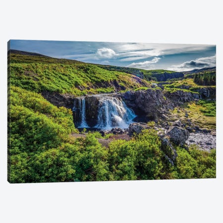Fossa Waterfalls, Hvalfjordur, Iceland Canvas Print #PIM15951} by Panoramic Images Canvas Wall Art