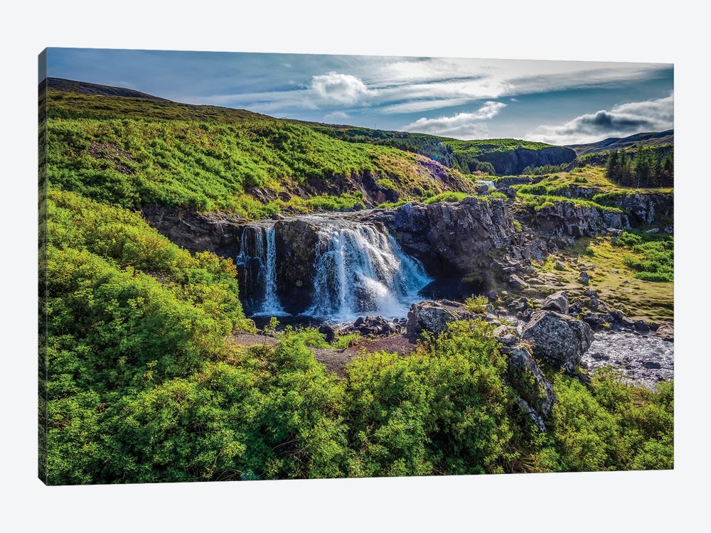 Fossa Waterfalls, Hvalfjordur, Iceland by Panoramic Images 1-piece Canvas Artwork