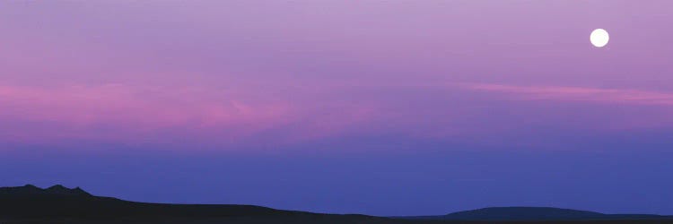 Full Moon Setting Over Tres Orejas, New Mexico, USA