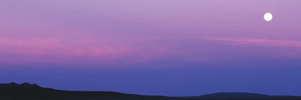 New Mexico: Full Moon Setting Over Tres Orejas, New Mexico, USA by Panoramic Images