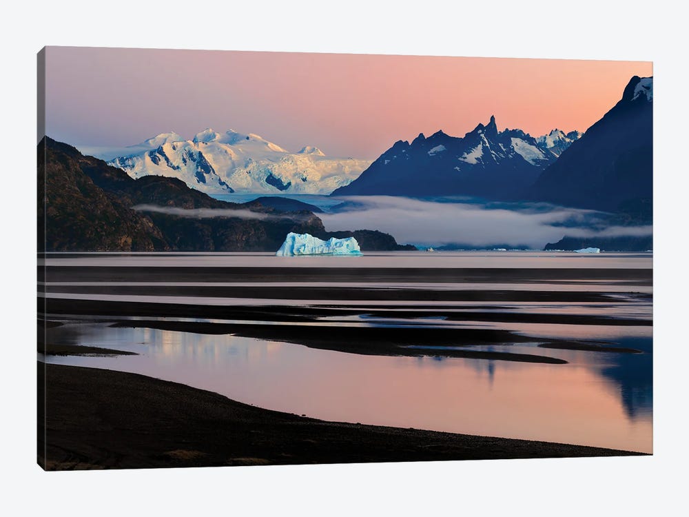 Grey Glacier And Grey Lake At Sunset, Torres Del Paine National Park, Chile by Panoramic Images 1-piece Canvas Wall Art