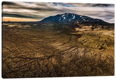 Hekla Volcano, Iceland Canvas Art Print - Volcano Art