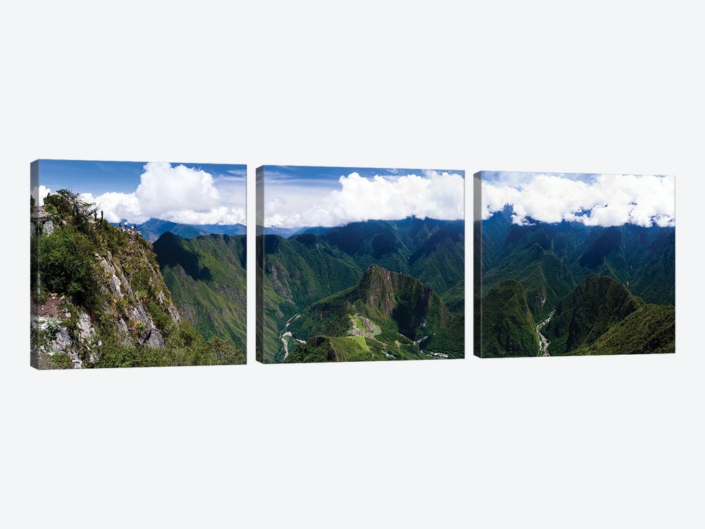 Incan Ruins Of Machu Picchu And Huayna Picchu Peak, Aguas Calientes, Peru, South America by Panoramic Images 3-piece Art Print