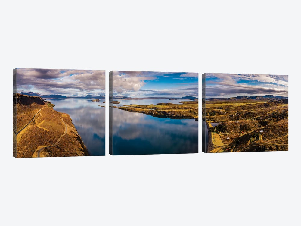 Lake Thingvellir, Thingvellir National Park, Iceland by Panoramic Images 3-piece Canvas Artwork