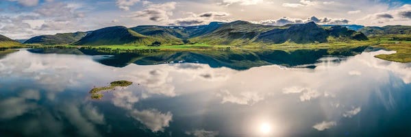 Lakes: Landscape Mt Medalfell, Lake Medalfellsvatn, Iceland by Panoramic Images