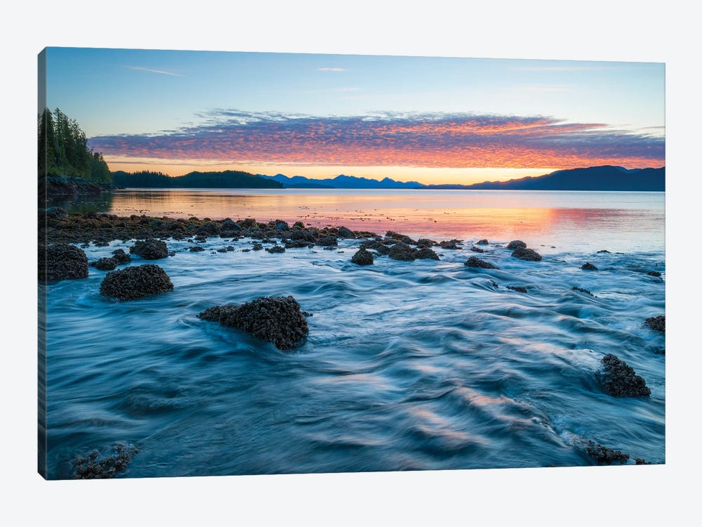 Landscape With Coastline Under Moody Sky At Sunset, British Columbia, Canada by Panoramic Images 1-piece Canvas Print