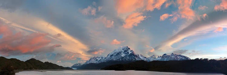 Landscape With Lake Grey And Mountains At Sunset, Patagonia, Chile