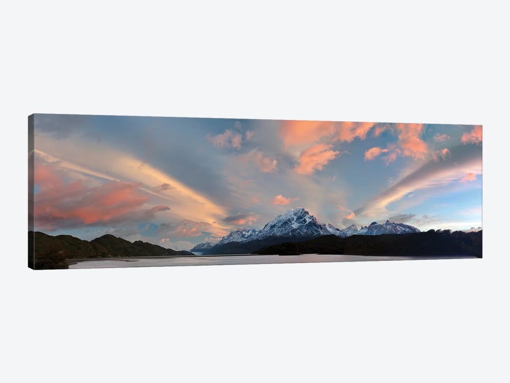 Landscape With Lake Grey And Mountains At Sunset, Patagonia, Chile by Panoramic Images 1-piece Canvas Art