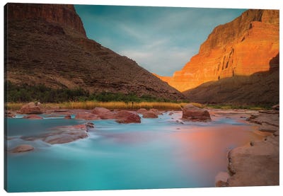 Landscape With Little Colorado River In Canyon, Chuar Butte, Grand Canyon National Park, Arizona, USA Canvas Art Print - Arizona Art