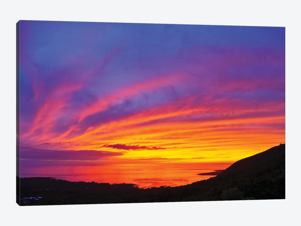 Landscape With Moody Sky At Sunset Above Kealakekua Bay, South Kona, Hawaii Islands, USA by Panoramic Images 1-piece Art Print