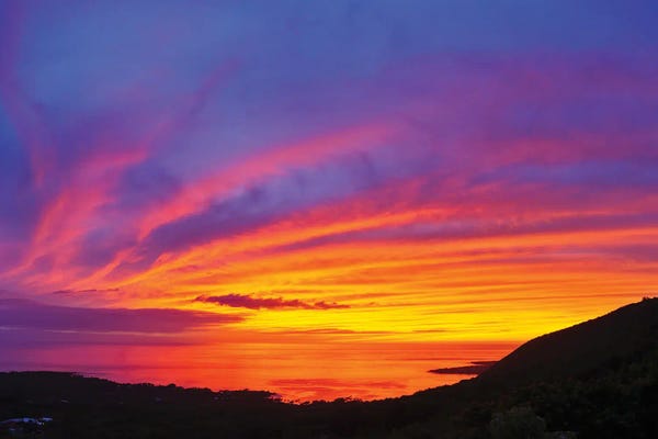 The Big Island (Island Of Hawai'i): Landscape With Moody Sky At Sunset Above Kealakekua Bay, South Kona, Hawaii Islands, USA by Panoramic Images