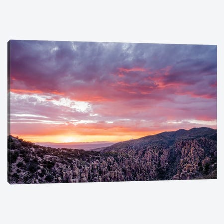 Landscape With Mountains At Sunset, Sugarloaf Mountain, Chiricahua National Monument, Arizona, USA Canvas Print #PIM15977} by Panoramic Images Art Print