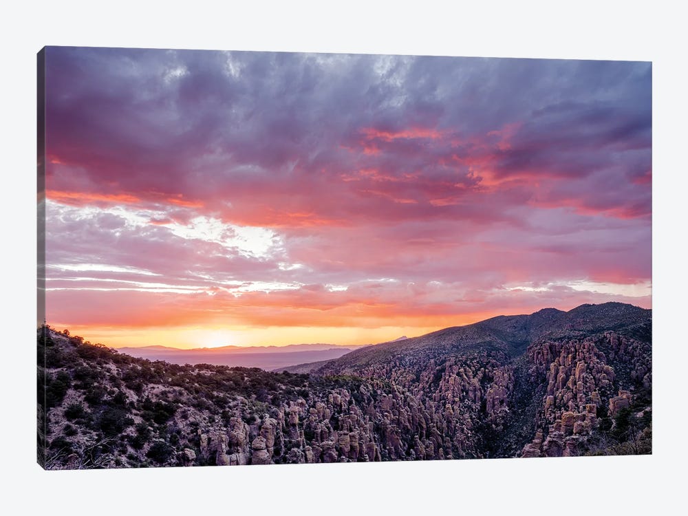 Landscape With Mountains At Sunset, Sugarloaf Mountain, Chiricahua National Monument, Arizona, USA by Panoramic Images 1-piece Canvas Artwork