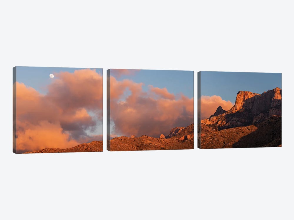 Landscape With Mountains With Cliffs At Sunset, Santa Catalina Mountains, Coronado National Forest, Arizona, USA by Panoramic Images 3-piece Canvas Wall Art