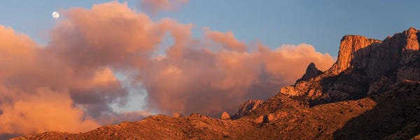 Landscape With Mountains With Cliffs At Sunset, Santa Catalina Mountains, Coronado National Forest, Arizona, USA