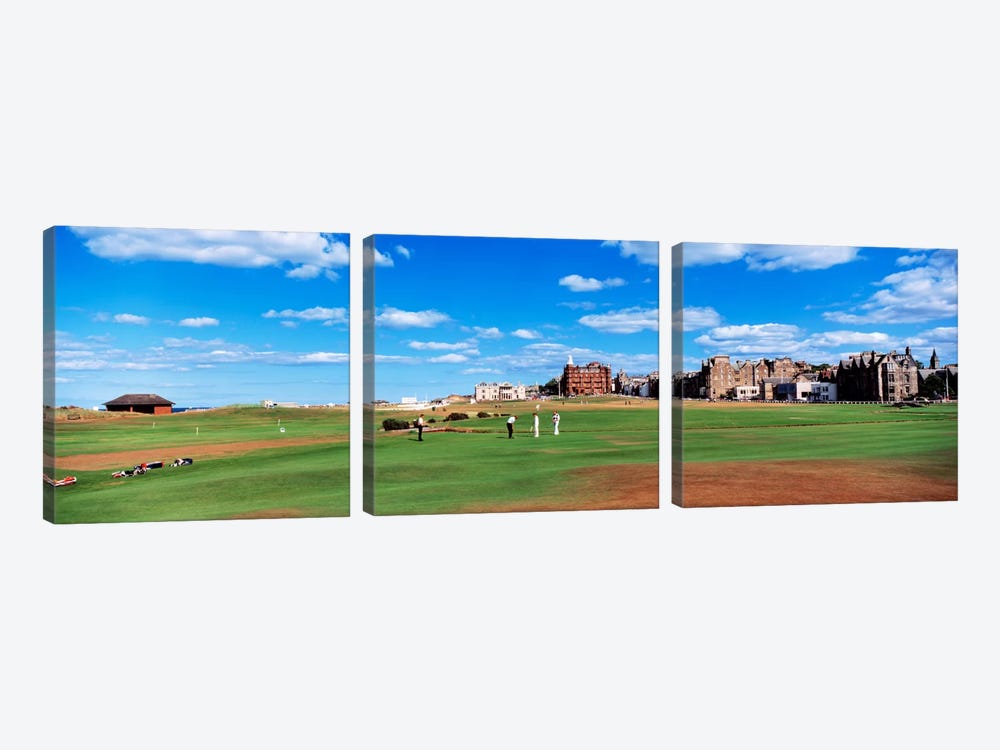 Old Course, Royal And Ancient Golf Club Of St. Andrews, St. Andrews, Scotland, United Kingdom by Panoramic Images 3-piece Canvas Print