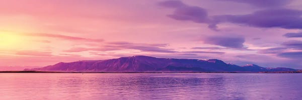 Reykjavik: Mt Esja At Sunset, Reykjavik, Iceland by Panoramic Images