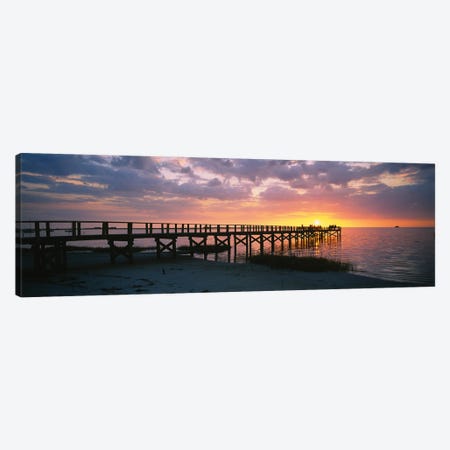 Pier On The Beach, Crystal Beach, Florida, USA Canvas Print #PIM16007} by Panoramic Images Art Print
