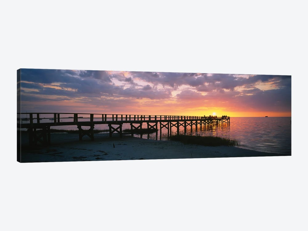 Pier On The Beach, Crystal Beach, Florida, USA by Panoramic Images 1-piece Canvas Print