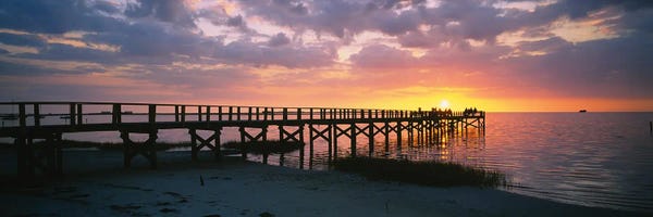Florida: Pier On The Beach, Crystal Beach, Florida, USA by Panoramic Images