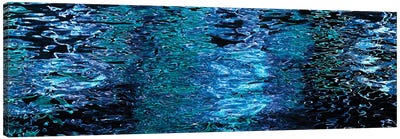 Reflections In Water Surface At Night Canvas Art Print - Water Art