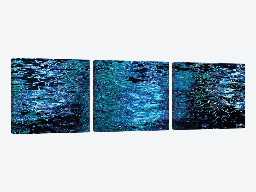 Reflections In Water Surface At Night by Panoramic Images 3-piece Canvas Artwork