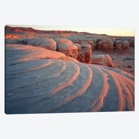 Rock Formation In Desert At Sunset, San Rafael Desert, Utah, USA Canvas Print #PIM16018} by Panoramic Images Art Print